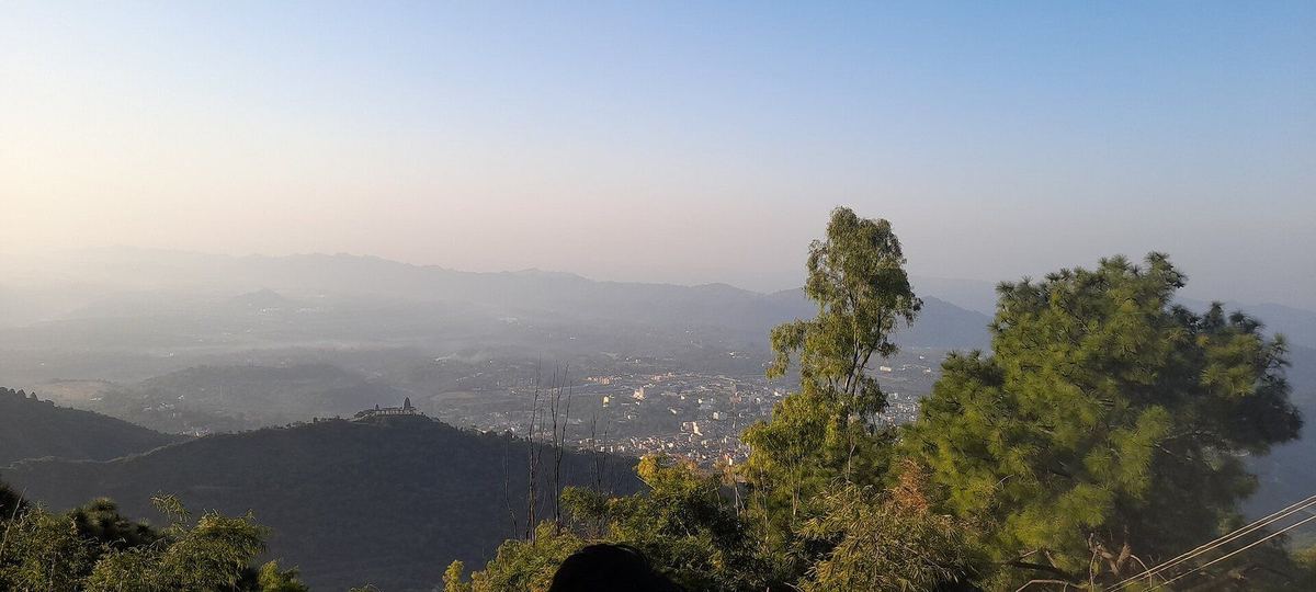 Real panoramic view of Katra from the Vaishno Devi shrine route